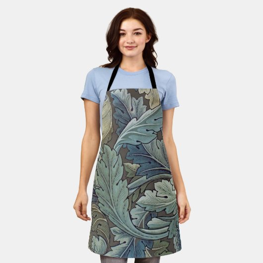 William Morris Acanthus Sage Bloemen Plantaardige Schort (Gedragen)