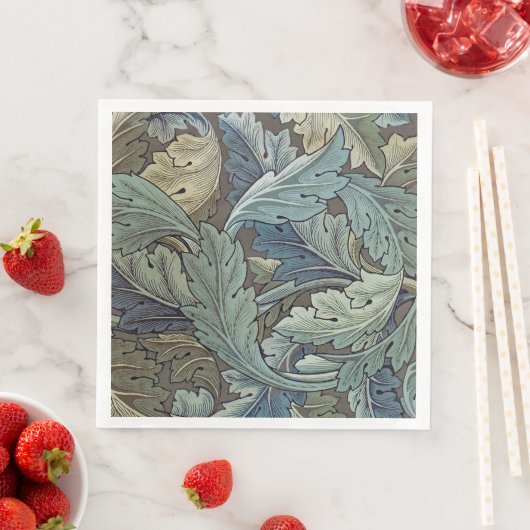 William Morris Acanthus Sage Bloemen Plantaardige Servet (Insitu)