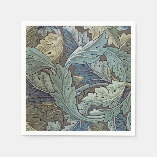 William Morris Acanthus Sage Bloemen Plantaardige Servet (Voorkant)