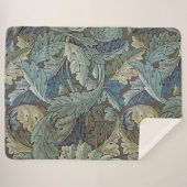 William Morris Acanthus Sage Bloemen Plantaardige Sherpa Deken (Voorkant (horizontaal))