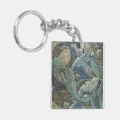 William Morris Acanthus Sage Bloemen Plantaardige Sleutelhanger (Voorkant Links)