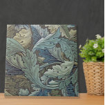 William Morris Acanthus Sage Bloemen Plantaardige Tegeltje<br><div class="desc">Dit elegante old world rich flower art ontwerp is gebaseerd op het William Morris Acanthus patroon,  een klassiek blauw groen behangontwerp uit 1875 gemaakt door William Morris voor zijn lijn van Engelse bloem behang.</div>
