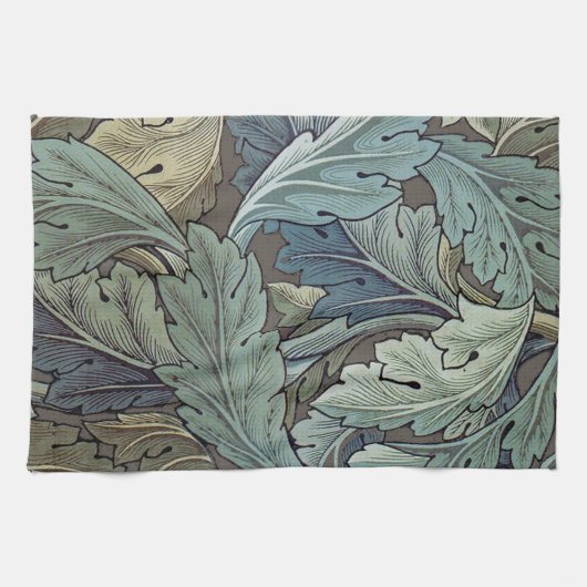 William Morris Acanthus Sage Bloemen Plantaardige Theedoek (Horizontaal)