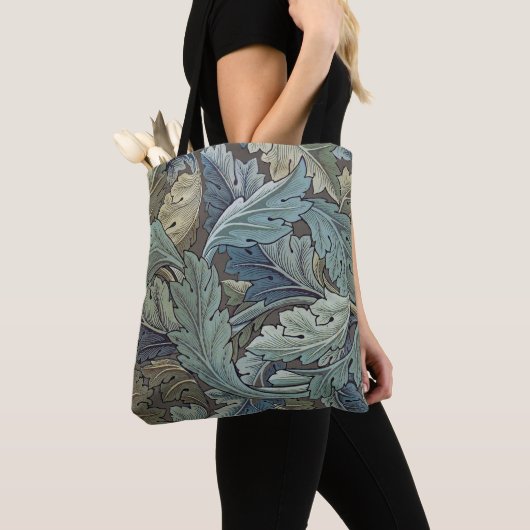 William Morris Acanthus Sage Bloemen Plantaardige Tote Bag (Dichtbij)