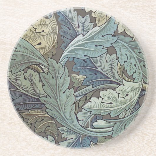 William Morris Acanthus Sage Bloemen Plantaardige Zandsteen Onderzetter (Voorkant)