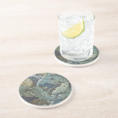 William Morris Acanthus Sage Bloemen Plantaardige Zandsteen Onderzetter (Zijkant)