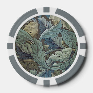 William Morris Acanthus Salie Bloem Florale Botani Poker Chips
