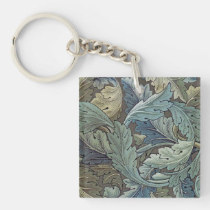 William Morris Acanthus Salie Bloem Florale Botani Sleutelhanger