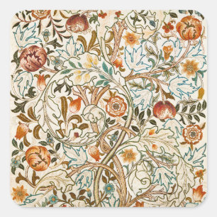 William Morris Acanthus Vintage Bloemenkunst Vierkante Sticker