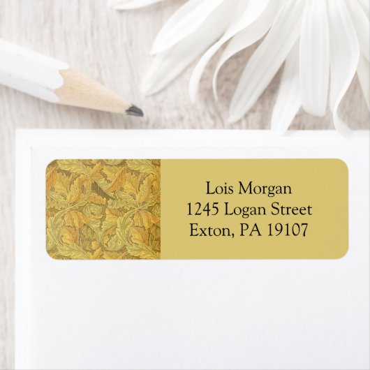 William Morris Acanthus Wallpaper Etiket (Insitu)