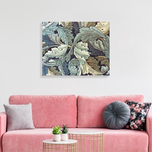 William Morris Acanthus Wallpaper Leaves Canvas Afdruk (Insitu (Woonkamer))