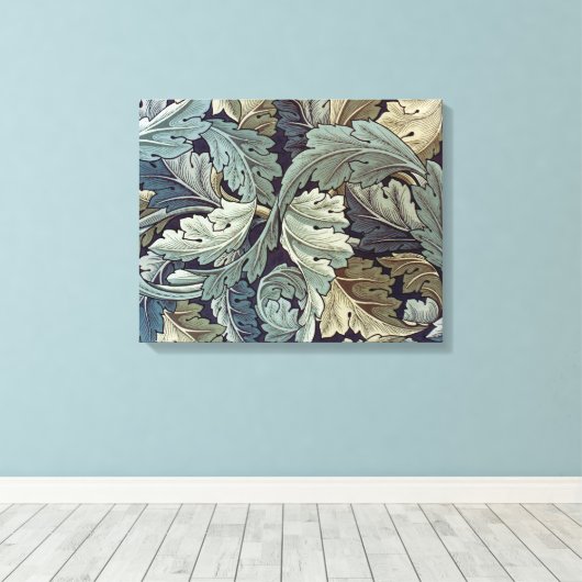 William Morris Acanthus Wallpaper Leaves Canvas Afdruk (Insitu (Houten vloer))