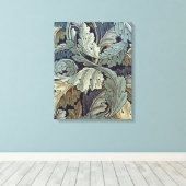 William Morris Acanthus Wallpaper Leaves Canvas Afdruk (Insitu (Houten vloer))