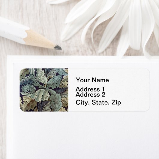 William Morris Acanthus Wallpaper Leaves Etiket (Insitu)