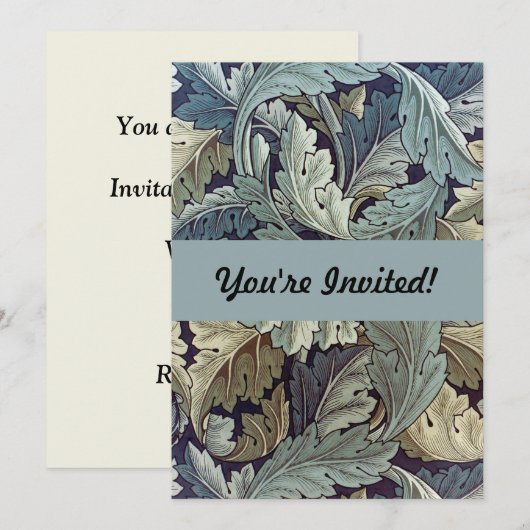 William Morris Acanthus Wallpaper Leaves Kaart (Voorkant / Achterkant)
