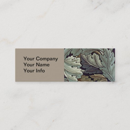 William Morris Acanthus Wallpaper Leaves Mini Visitekaartje (Voorkant)
