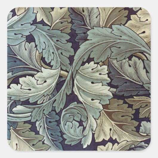 William Morris Acanthus Wallpaper Leaves Vierkante Sticker (Voorkant)