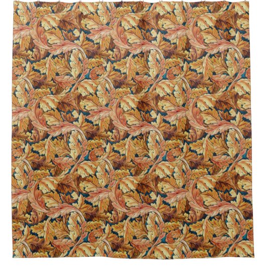William Morris Acanthusblad Herfstpatroon Douchegordijn (Voorkant)