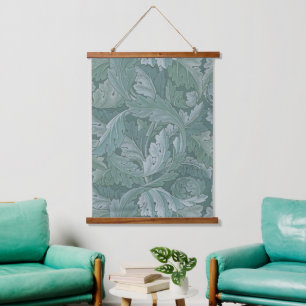 William Morris Acanthusblad Tealblauw Patroon Hangend Wandkleed