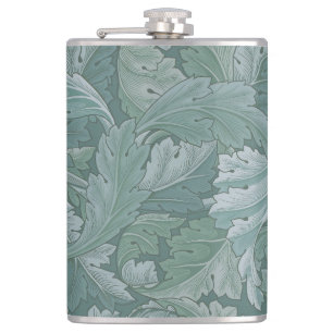 William Morris Acanthusblad Tealblauw Patroon Heupfles