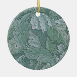 William Morris Acanthusblad Tealblauw Patroon Keramisch Ornament
