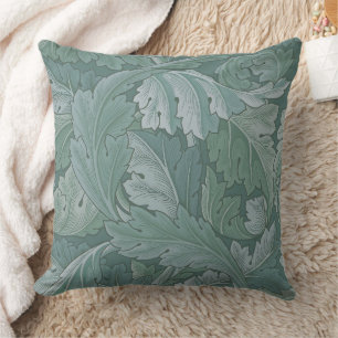 William Morris Acanthusblad Tealblauw Patroon Kussen