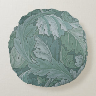 William Morris Acanthusblad Tealblauw Patroon Rond Kussen