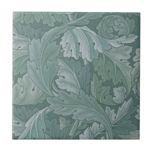 William Morris Acanthusblad Tealblauw Patroon Tegeltje