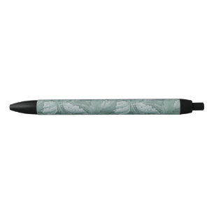 William Morris Acanthusblad Tealblauw Patroon Zwarte Inkt Pen