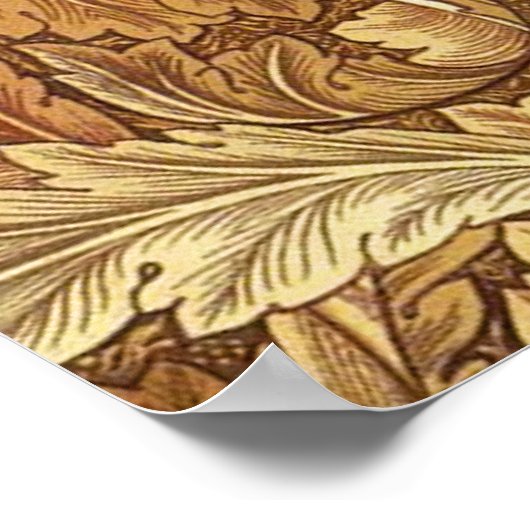 William Morris Acathus Brown Autumn Leaves Poster (Hoek)