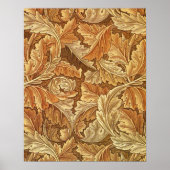William Morris Acathus Brown Autumn Leaves Poster (Voorkant)