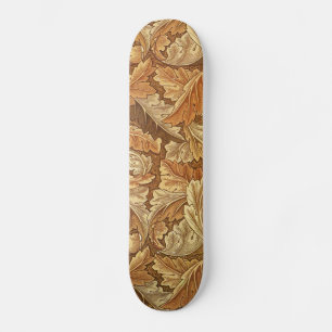 William Morris Acathus Brown Autumn Leaves Skateboard