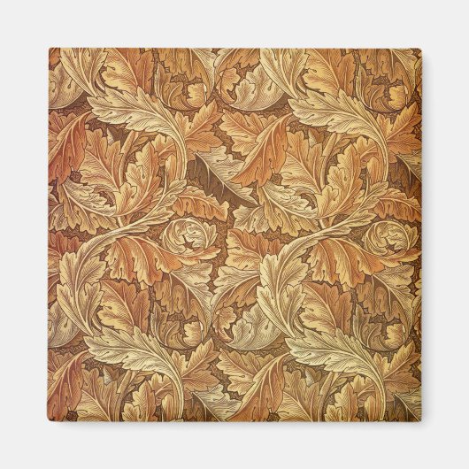 William Morris Acathus Bruin Herfstbladeren Magneet (Voorkant)
