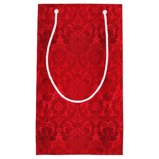 William Morris acorn reliëf zijde fluweel patroon Klein Cadeauzakje (Voorkant)