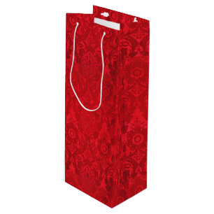 William Morris acorn reliëf zijde fluweel patroon Wijn Cadeautas