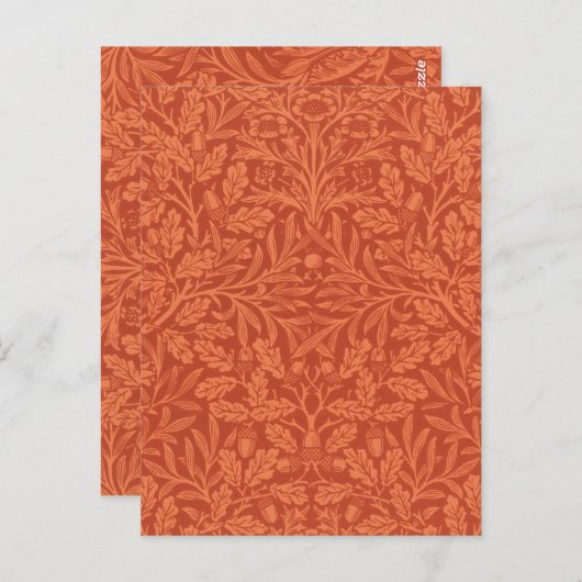 William Morris Acorn Wallpaper Natuur Design Briefkaart (Voorkant / Achterkant)