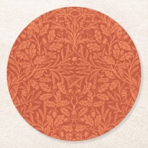 William Morris Acorn Wallpaper Natuur Design Ronde Kartonnen Onderzetter