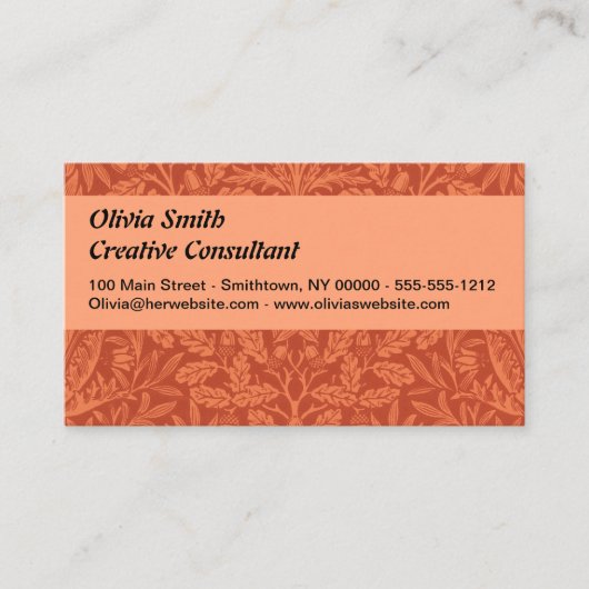 William Morris Acorn Wallpaper Natuur Design Visitekaartje (Voorkant)