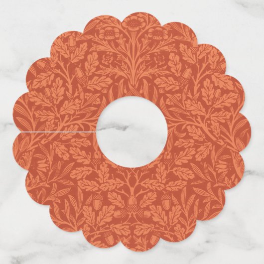 William Morris Acorn Wallpaper Natuur Design Wijnglaslabel (Achterkant)