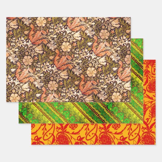 William Morris, Agra en Paisley Pearls Inpakpapier Vel (Set)