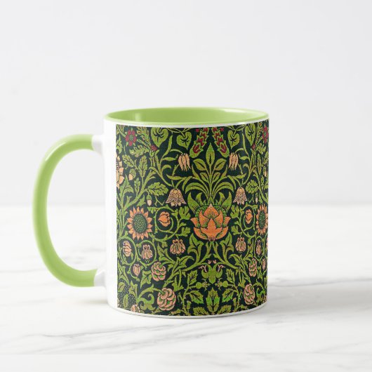 William Morris - Akelei, donkergroen, Mok (Links)