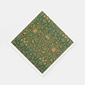 William Morris - Akelei, donkergroen, Servet (Hoek)