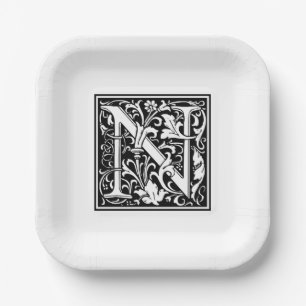 William Morris Alfabet “N” Papieren Borden Bordje