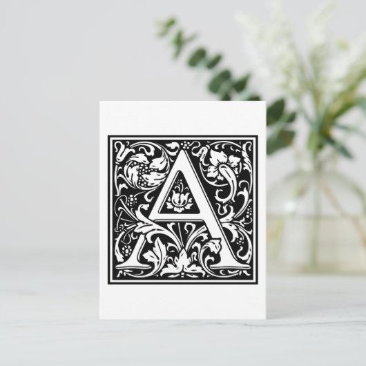 William Morris Alphabet "A" Briefkaart (Staand voorkant)