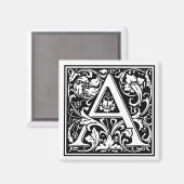 William Morris Alphabet "A" Magneet (Voorkant / Achterkant)