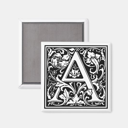 William Morris Alphabet "A" Magneet (Voorkant / Achterkant)