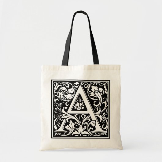 William Morris Alphabet "A" Tote Bag (Voorkant)