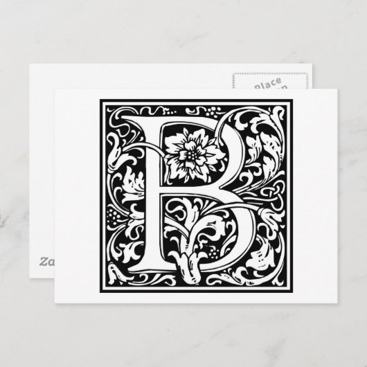 William Morris Alphabet "B" Briefkaart (Voorkant / Achterkant)