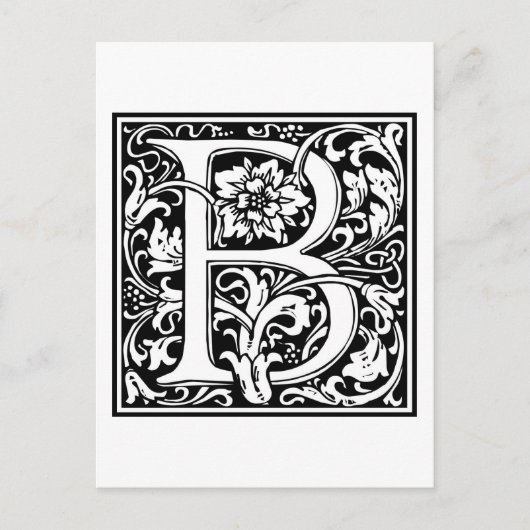 William Morris Alphabet "B" Briefkaart (Voorkant)