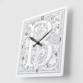 William Morris Alphabet "B" Square Wall Clock Vierkante Klok (Hoek)